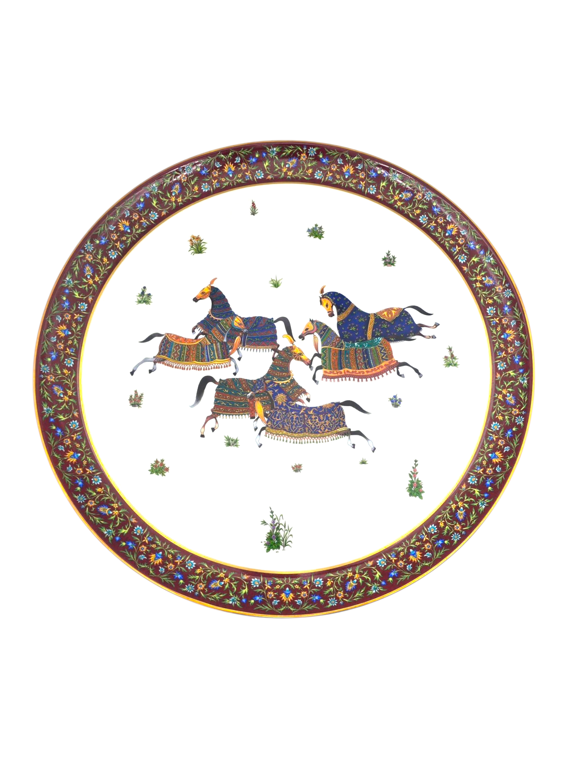 Cheval D'Orient Round Platter No 1 White Tableware in Ceramic