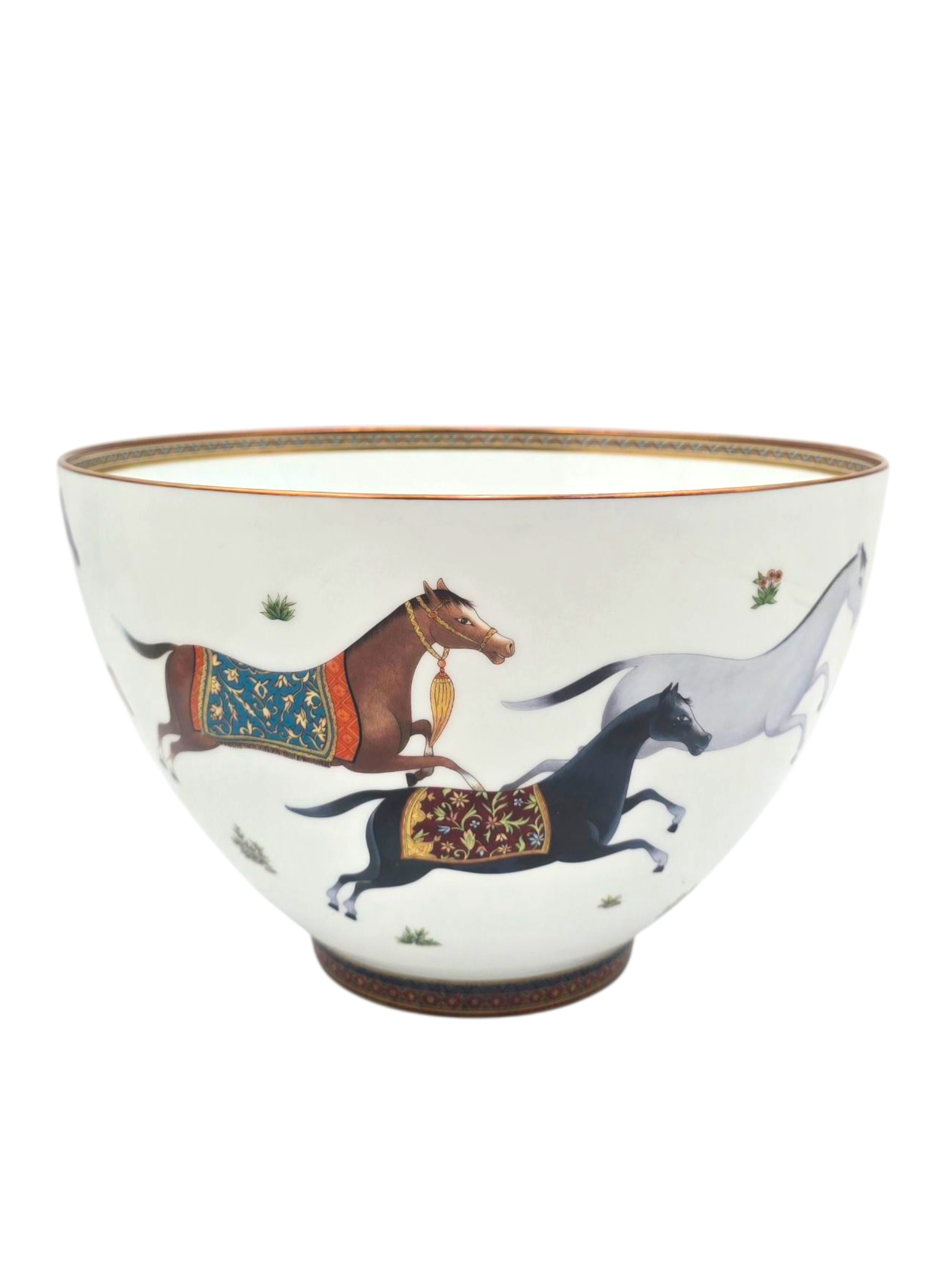 Cheval D'Orient Punch Bowl White Tableware in Ceramic