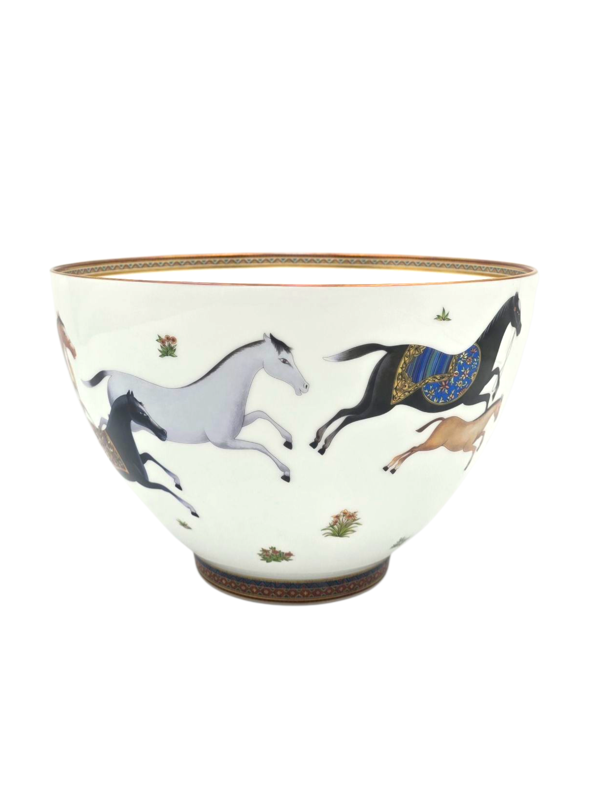 Cheval D'Orient Punch Bowl White Tableware in Ceramic