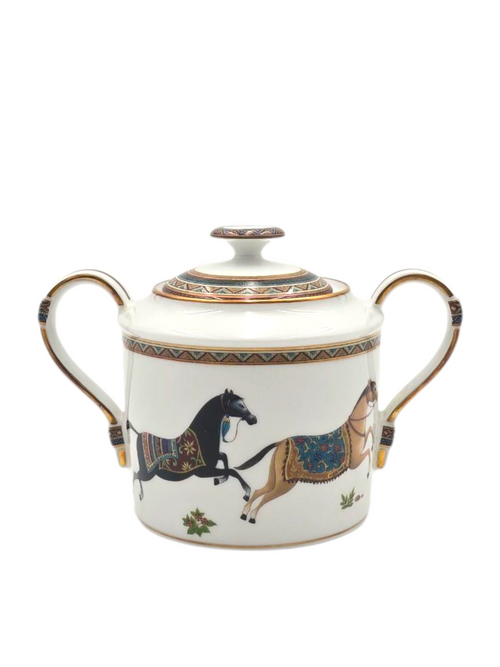 Cheval D'Orient Sugar Bowl With Lid White Tableware in Ceramic