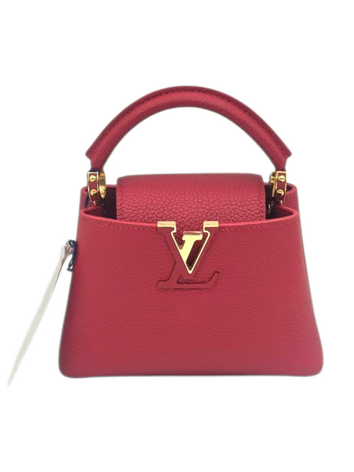 Capucines Mini Red Top Handle Bag in Calfskin, Gold hardware AC2509-00267KP 1