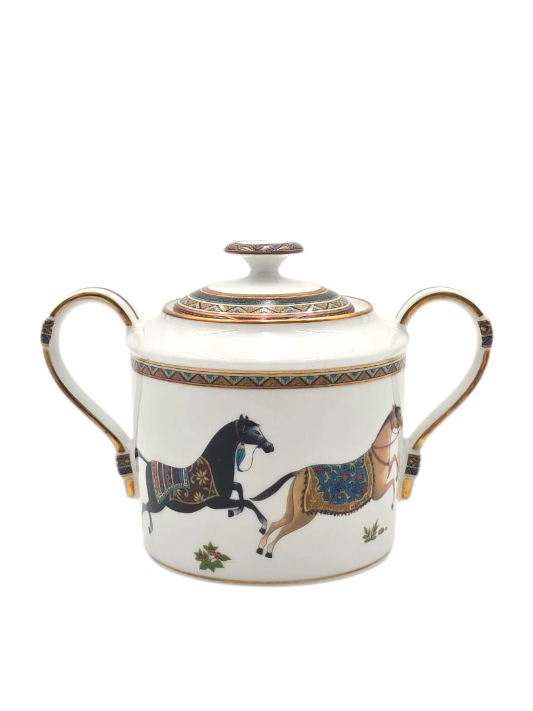 Cheval D'Orient Sugar Bowl With Lid White Tableware in Ceramic