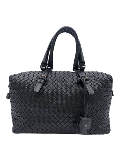 Montaigne Black Top Handle Bag in Calfskin