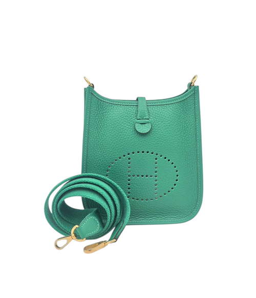 Evelyne Mini Vert Vertigo in Togo, Gold hardware