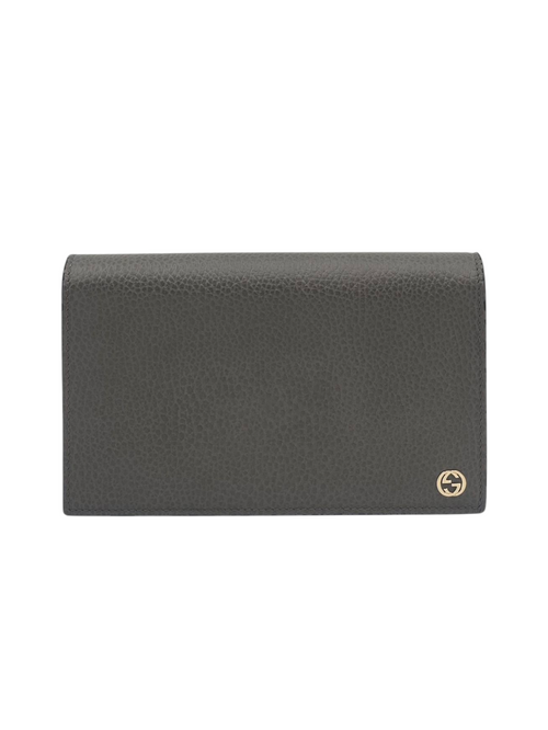 Betty Grey Wallet On Chain in Calfskin, Silver hardware