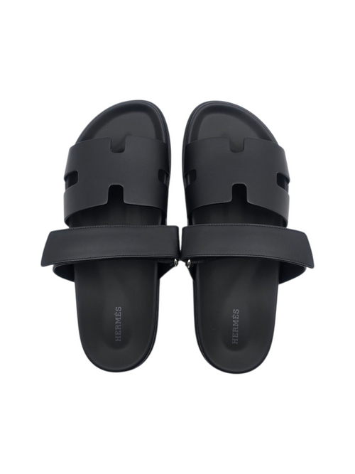 Chypre 43 Black Sandals in Calfskin