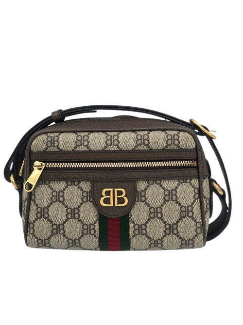 Gucci x Balenciaga The Hacker Project BB Supreme Beige Sling bag in Canvas, Gold hardware