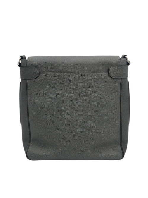 Roman MM Grey Messenger in Taiga Leather, Silver hardware