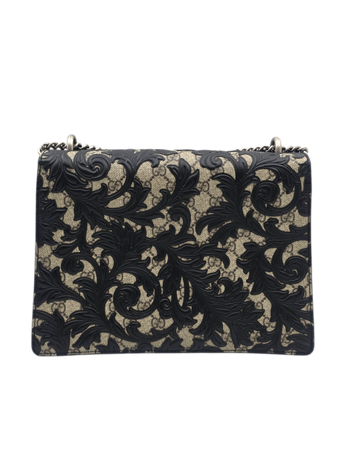 Dionysus Arabesque GG Supreme Medium Blue Shoulder Bag in Canvas, Silver hardware