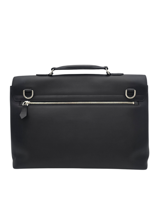 Cartable Briefcase Black Messenger in Calfskin, Silver hardware