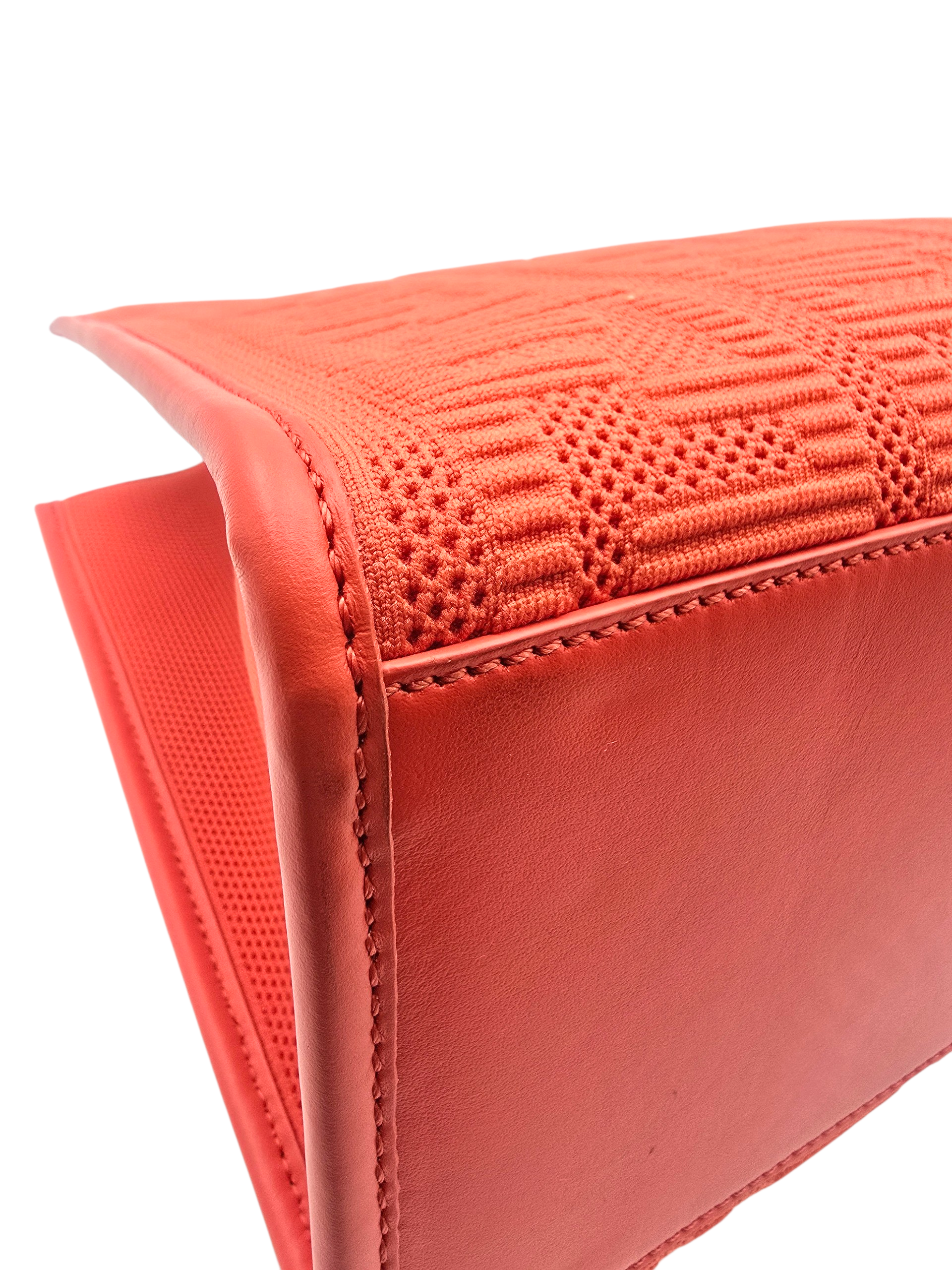 Zucca Medium Orange Top Handle Bag in Canvas, Silver hardware