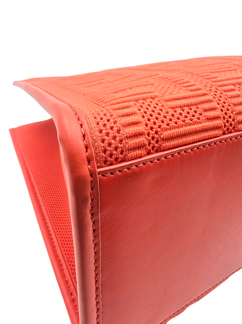 Zucca Medium Orange Top Handle Bag in Canvas, Silver hardware