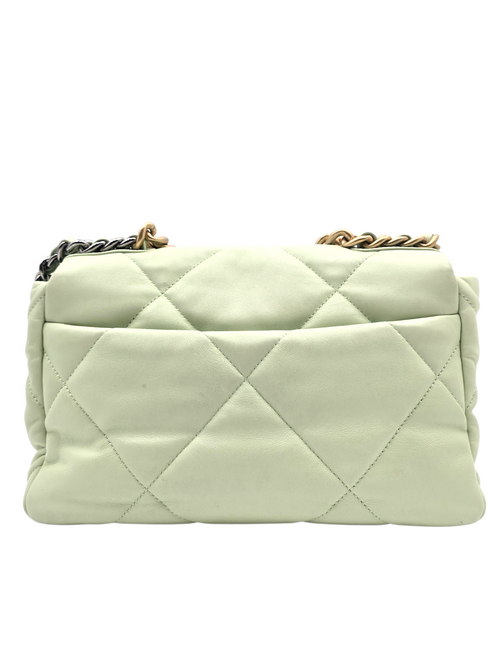 Chanel 19 Small Mint Shoulder Bag in Lambskin, Gold hardware
