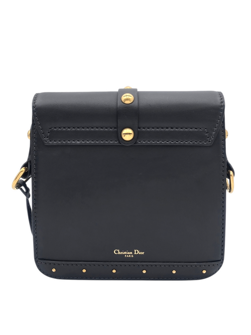 DiorAddict Black Shoulder Bag in Calfskin, Gold hardware
