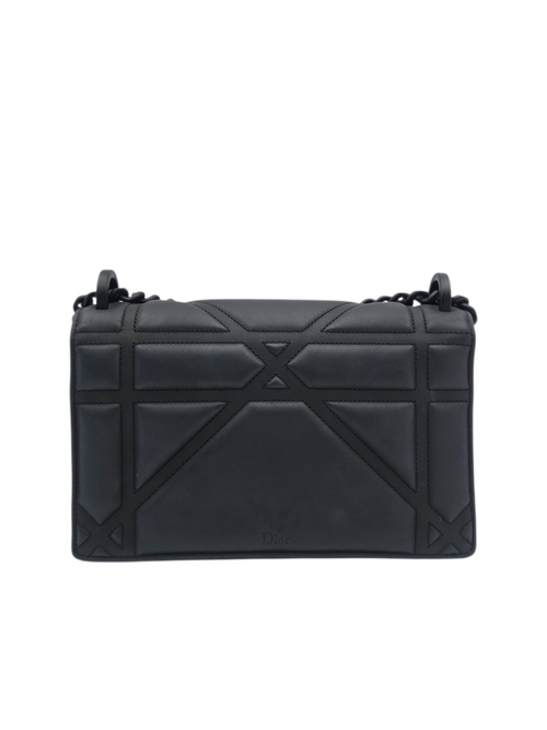 Diorama Black Shoulder Bag in Calfskin, Black Metal Chain hardware