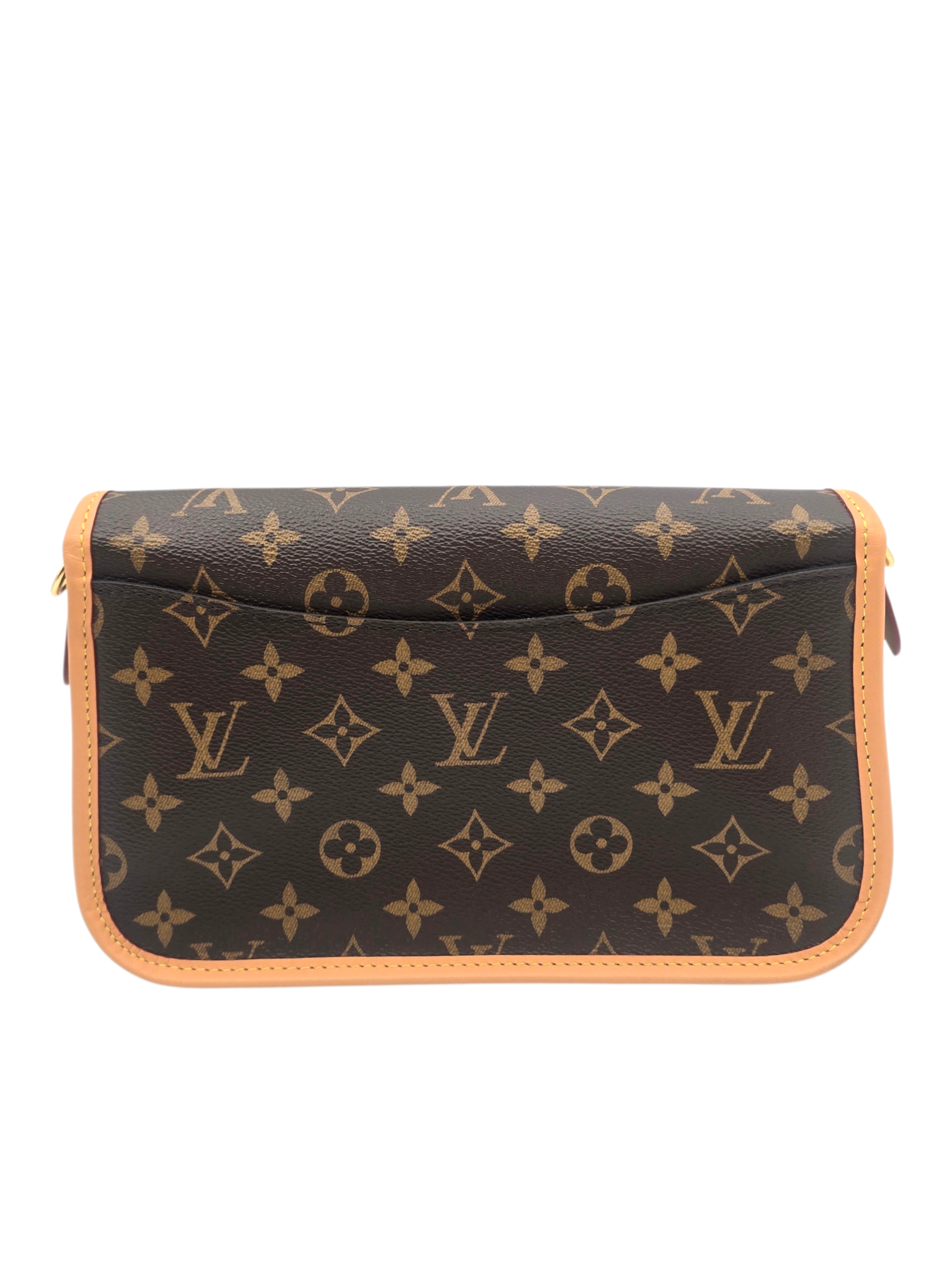Diane Brown Shoulder Bag in Monogram Coated Canvas