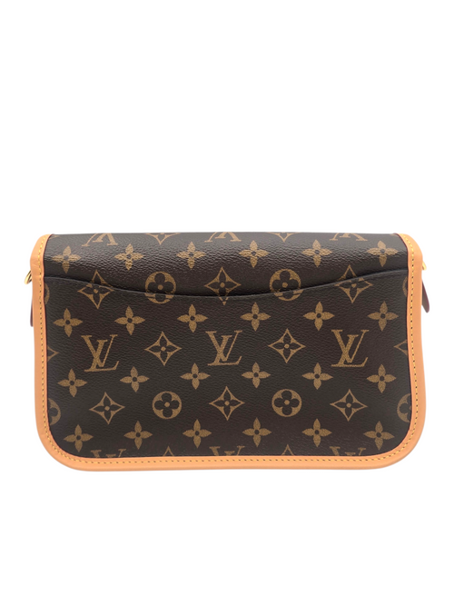 Diane Brown Shoulder Bag in Monogram Coated Canvas