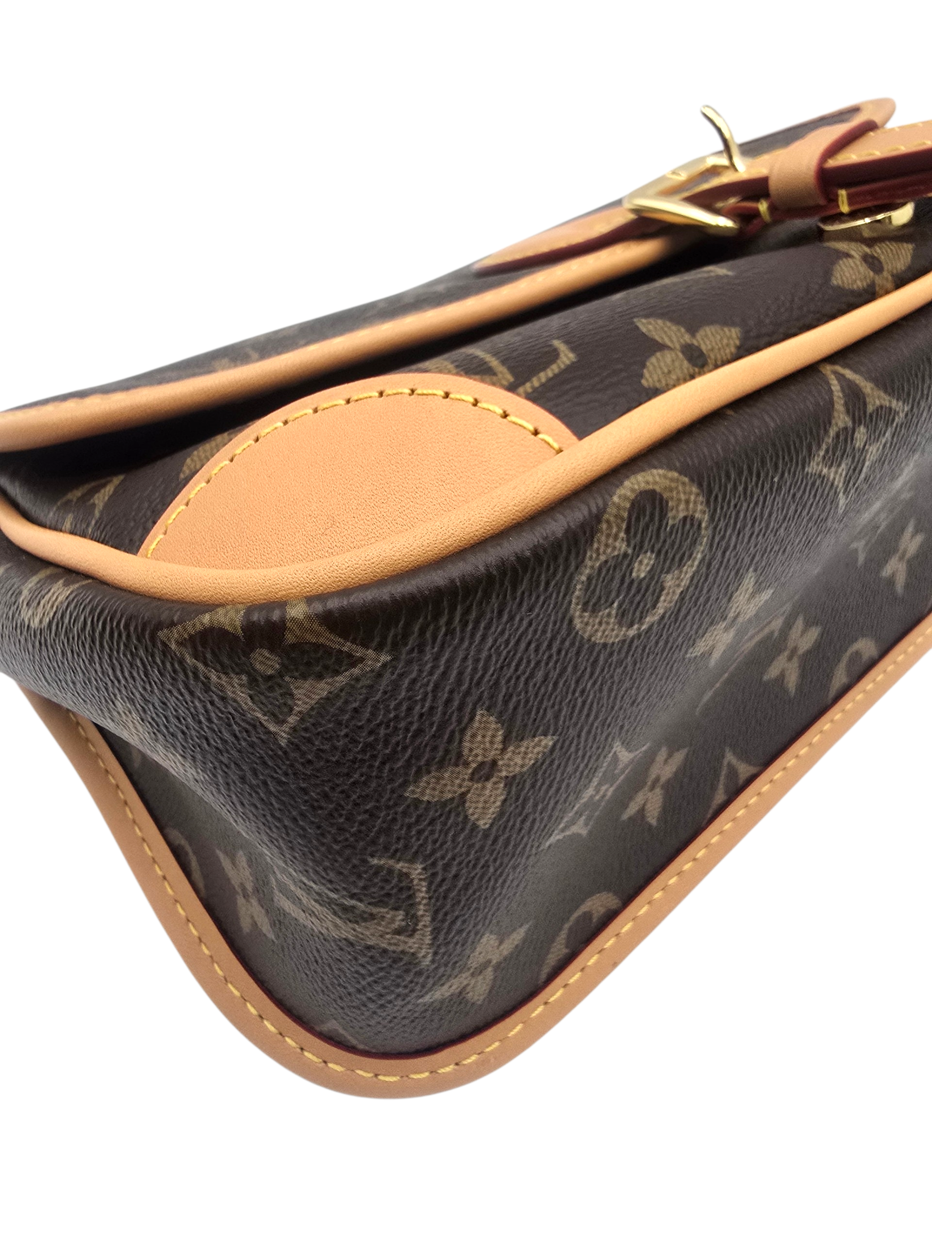 Diane Brown Shoulder Bag in Monogram Coated Canvas