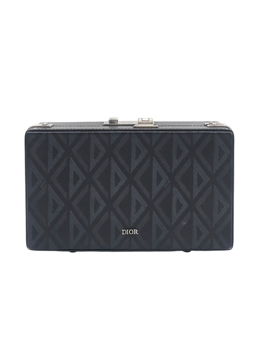 Lock case Mini Black Crossbody Bag in Canvas