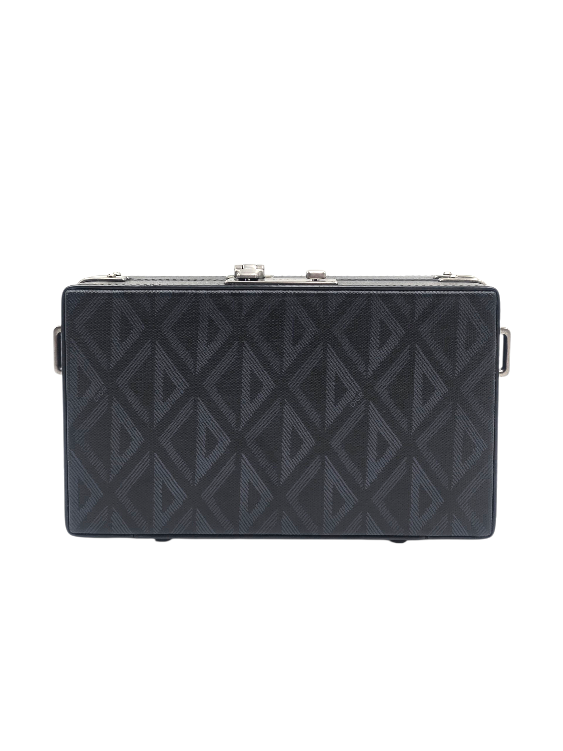 Lock case Mini Black Crossbody Bag in Canvas