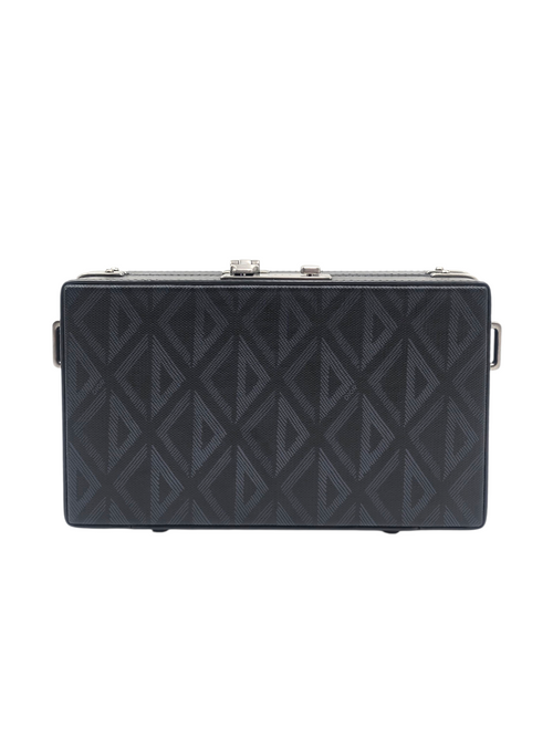 Lock case Mini Black Crossbody Bag in Canvas