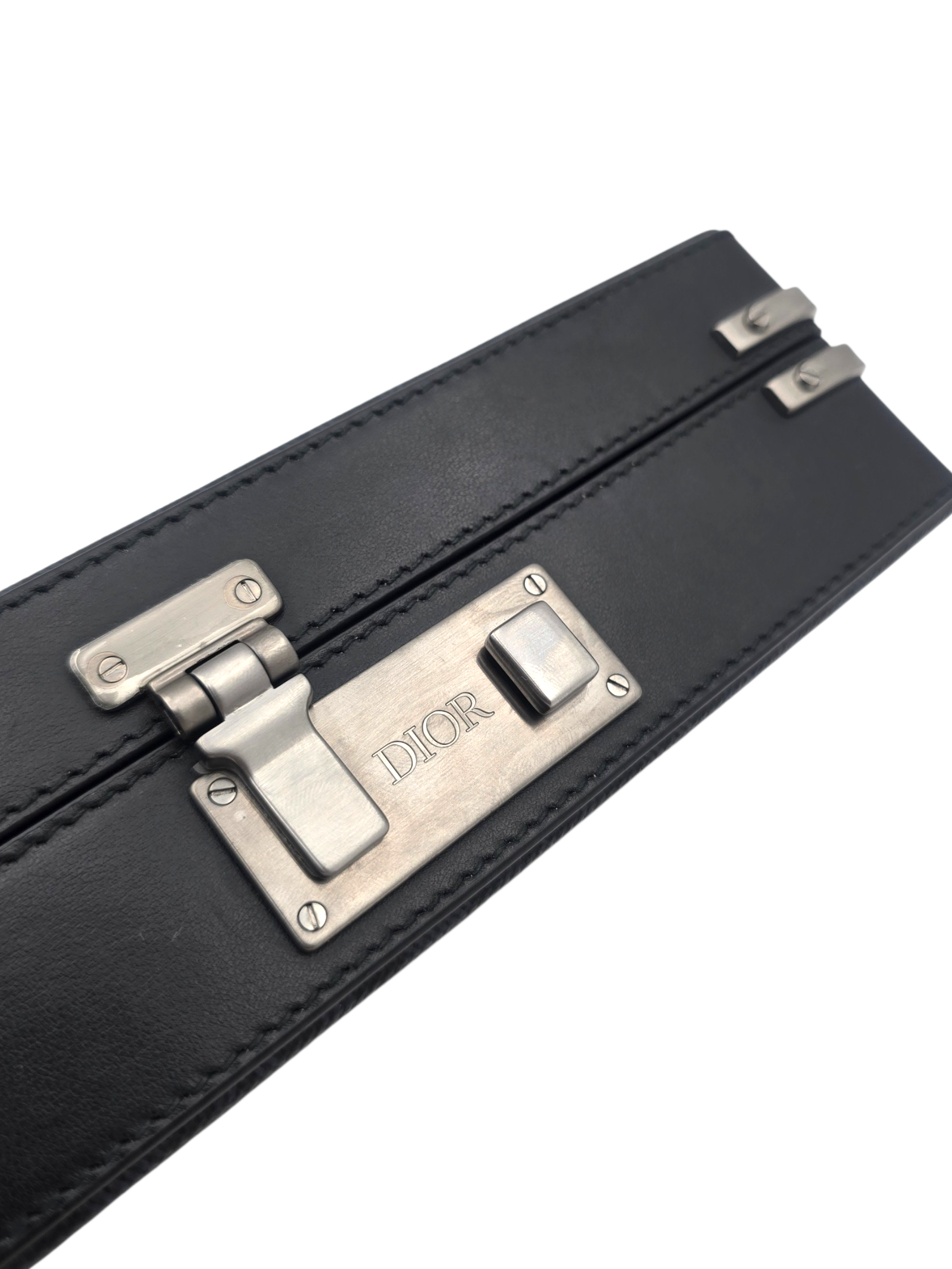 Lock case Mini Black Crossbody Bag in Canvas