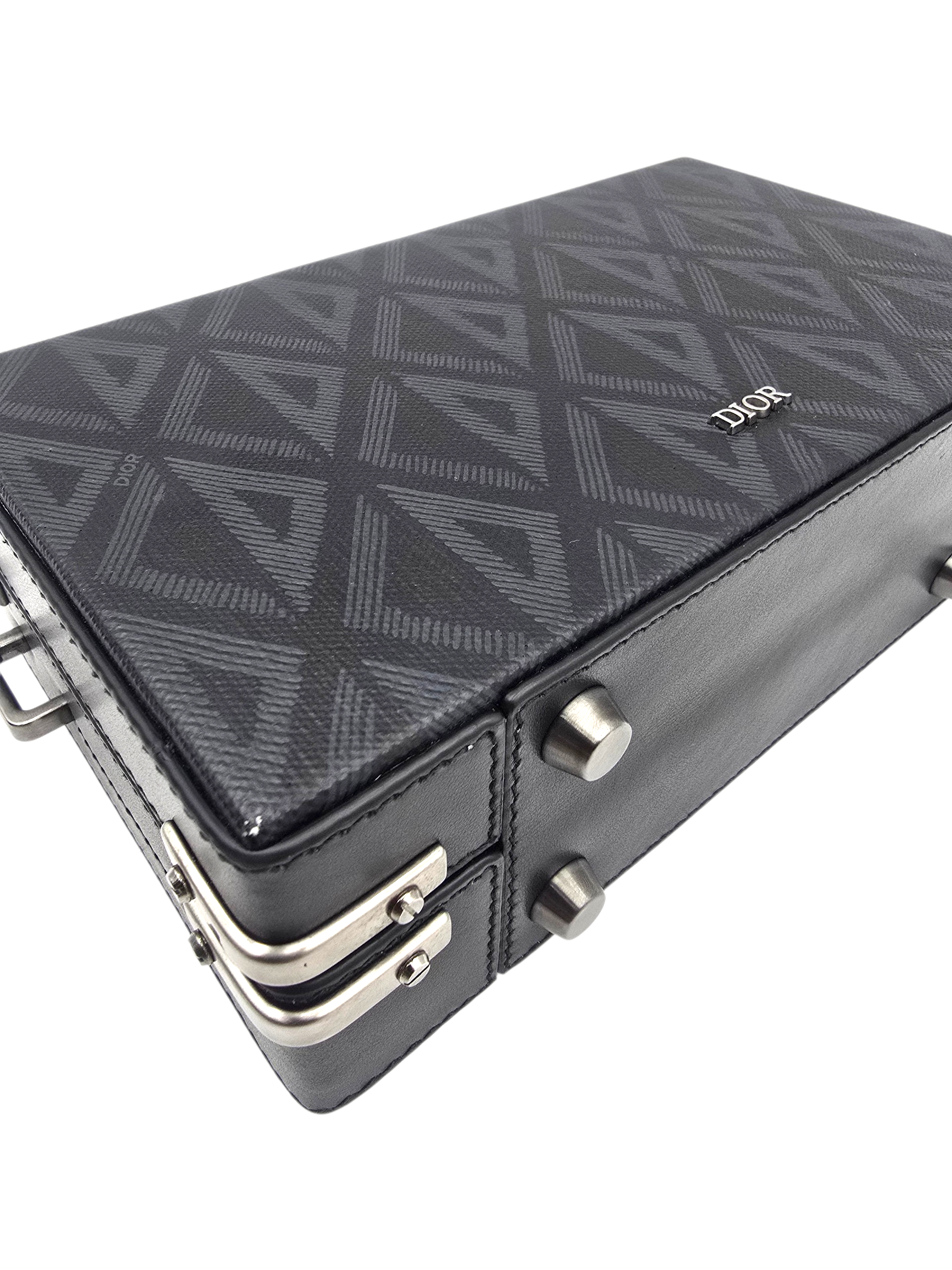 Lock case Mini Black Crossbody Bag in Canvas