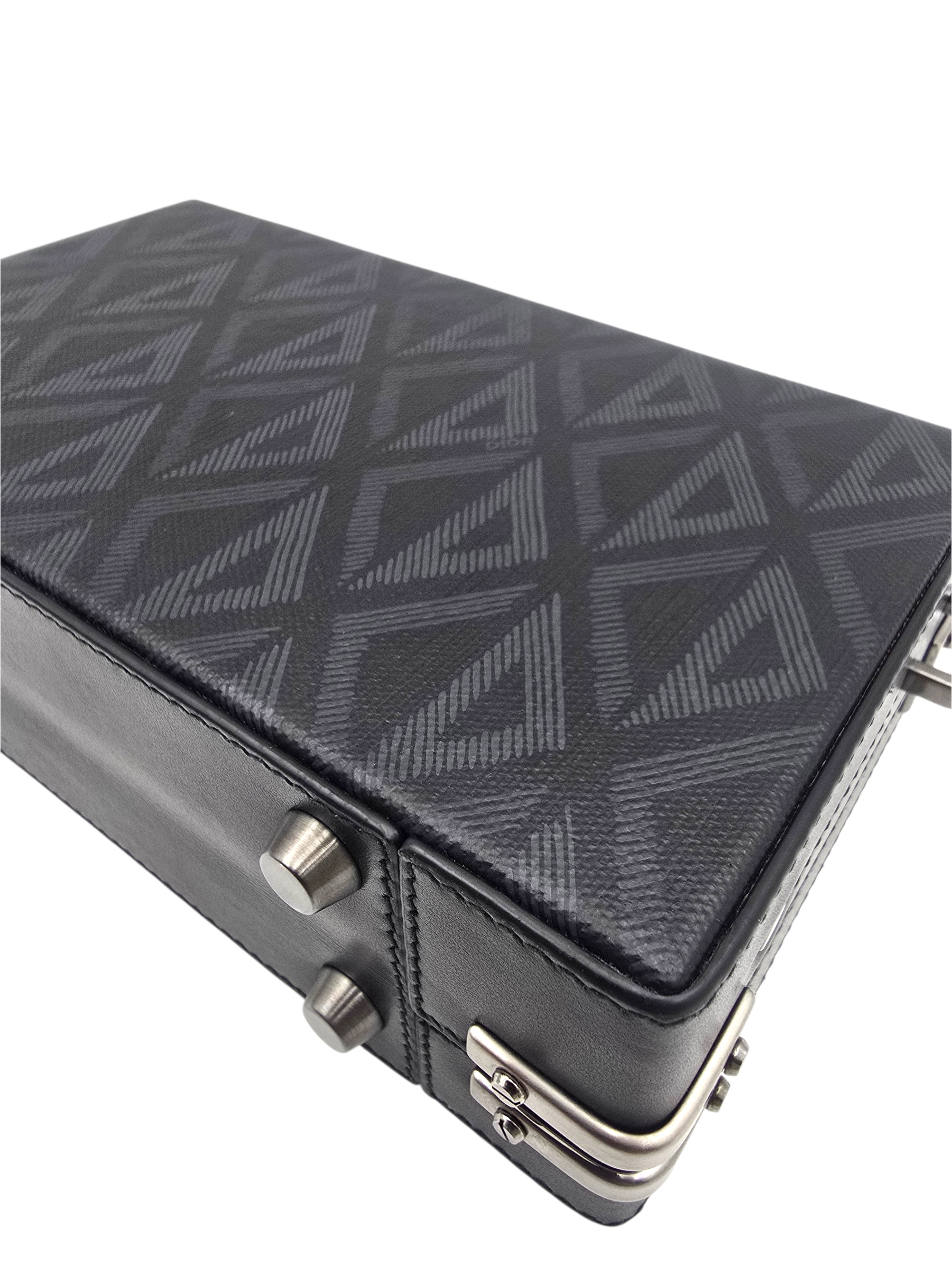 Lock case Mini Black Crossbody Bag in Canvas