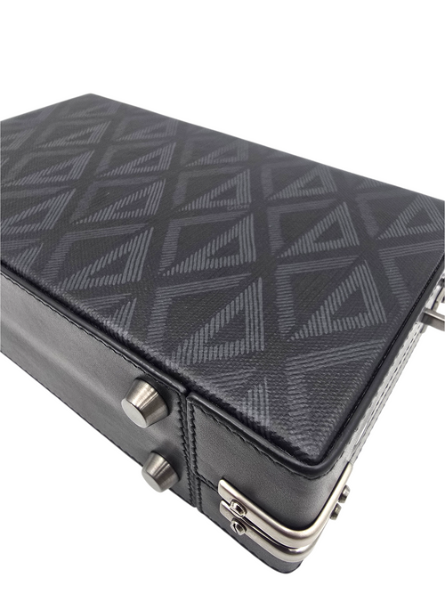 Lock case Mini Black Crossbody Bag in Canvas