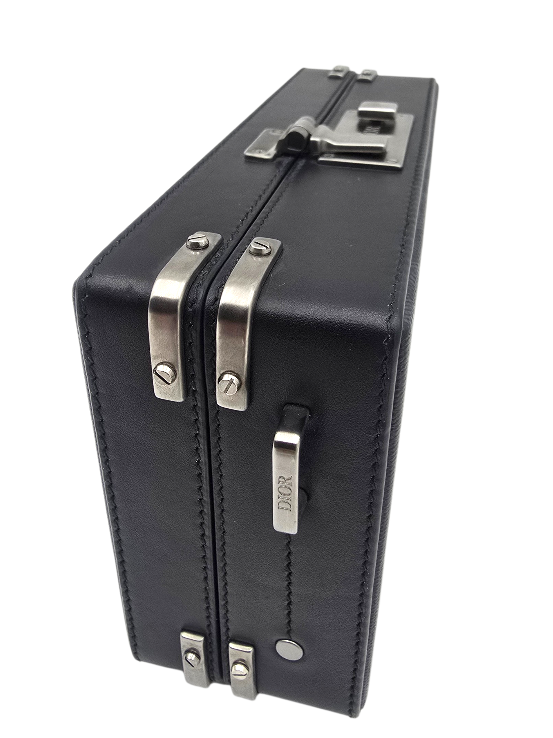 Lock case Mini Black Crossbody Bag in Canvas