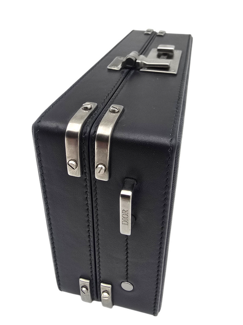 Lock case Mini Black Crossbody Bag in Canvas