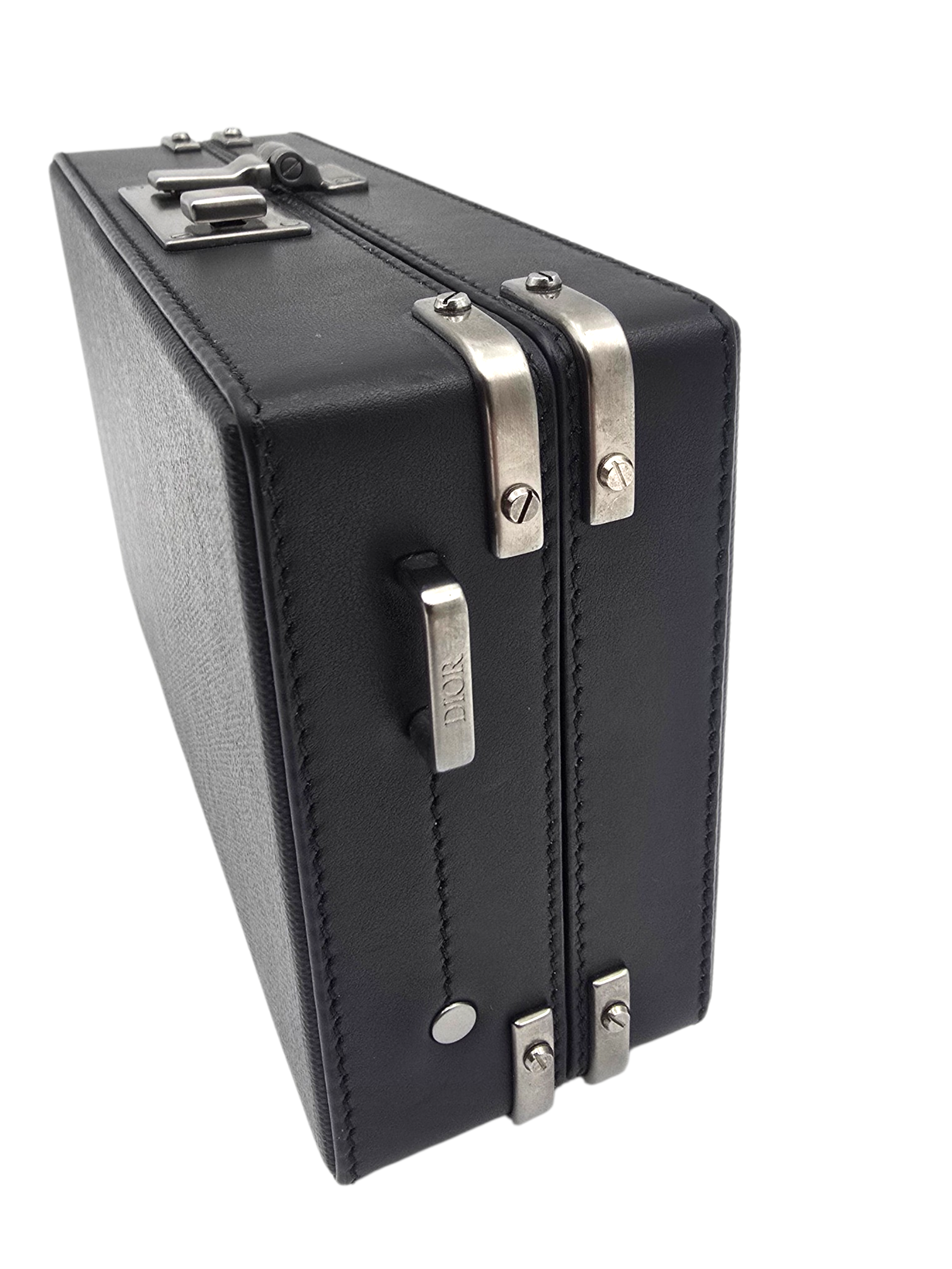 Lock case Mini Black Crossbody Bag in Canvas