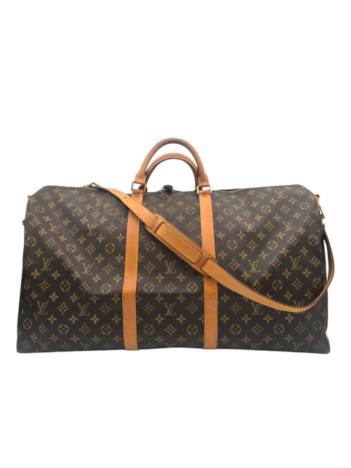 Keepall 60 Brown Top Handle Bag in Monogram Coated Canvas