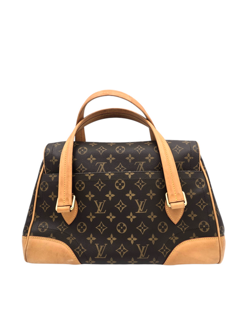 Beverly GM Brown Shoulder Bag in Monogram Coated Canvas