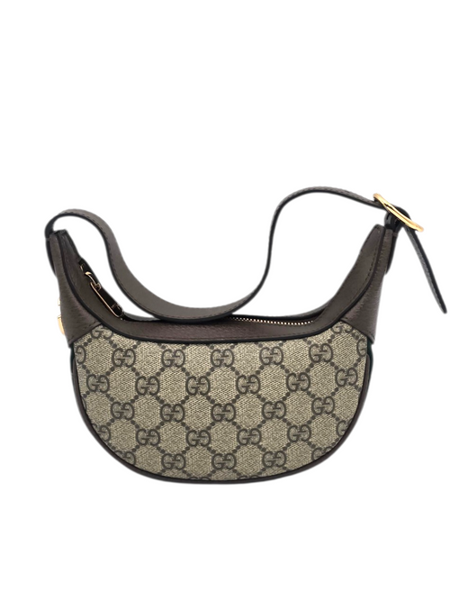 Mini Shoulder Bag Beige Shoulder Bag in Canvas, Gold hardware