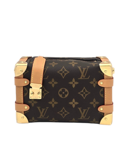 Side Trunk PM Brown Shoulder Bag in Coated Canvas
