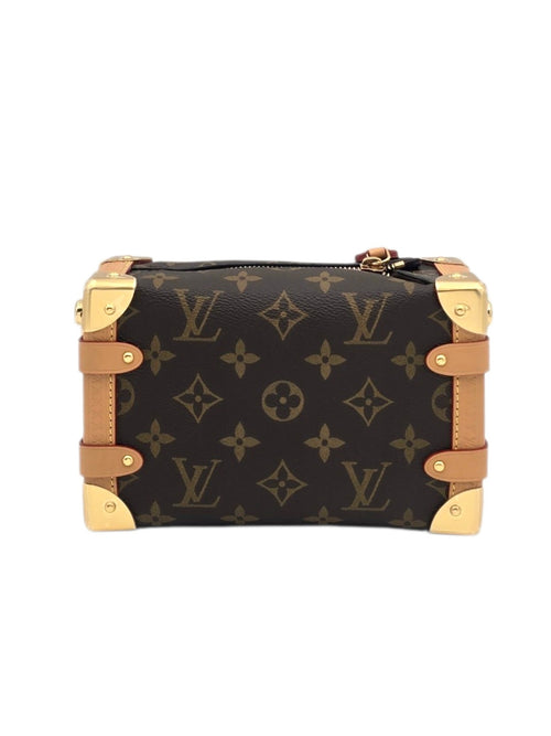 Side Trunk PM Brown Shoulder Bag in Coated Canvas