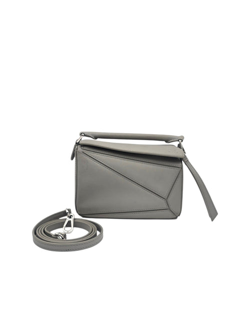 Puzzle Mini Grey Shoulder Bag in Calfskin