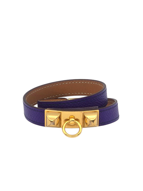 Rivale double tour Small crocus Bracelet in Epsom, Gold hardware