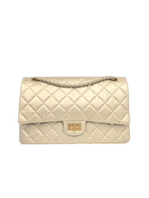 Chanel 2.55 Reissue 227 Gold Shoulder Bag in Calfskin, Gold hardware