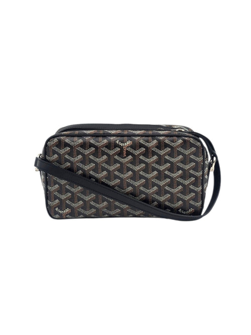 Capvert Medium Brown Shoulder Bag in Coated Canvas, Silver hardware