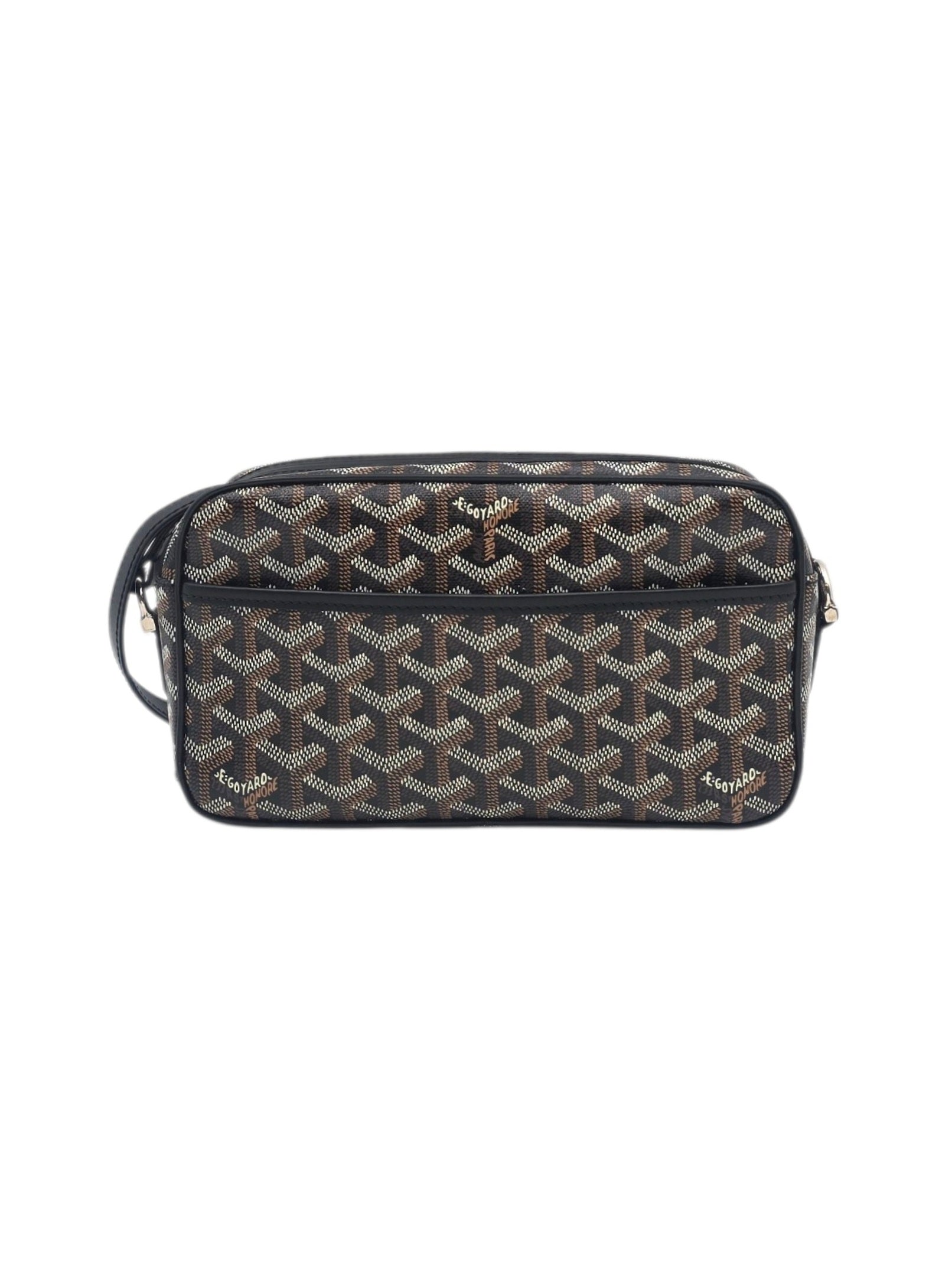 Capvert Medium Brown Shoulder Bag in Coated Canvas, Silver hardware