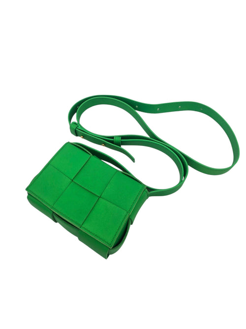 Cassette Mini Green Shoulder Bag in Calfskin