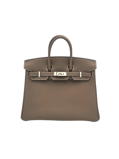 Birkin 25 Etoupe in Togo, Palladium hardware