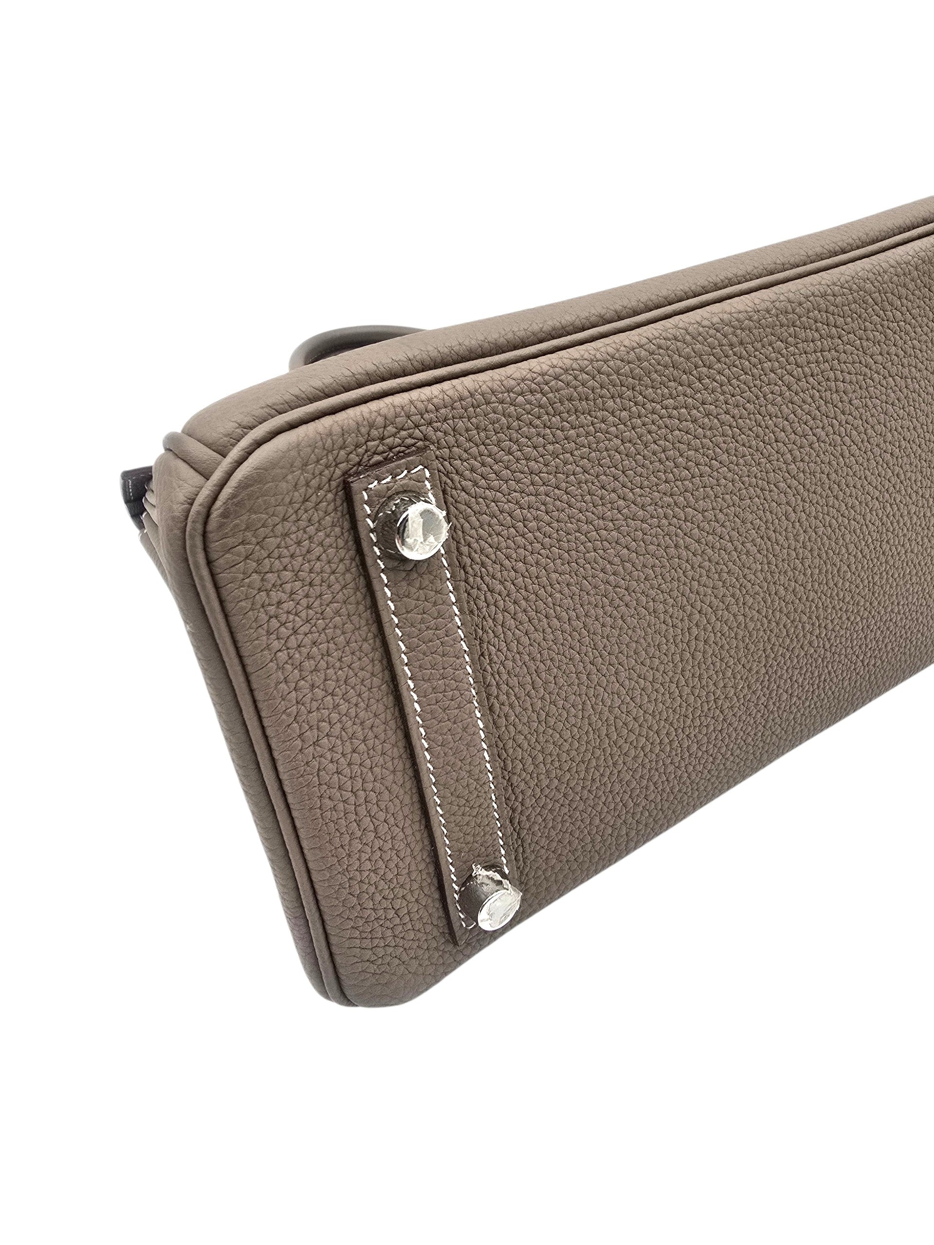 Birkin 25 Etoupe in Togo, Palladium hardware