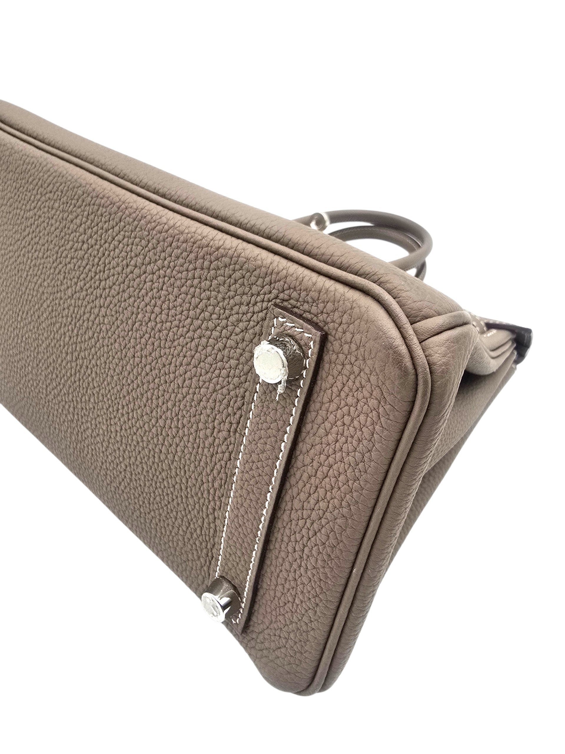 Birkin 25 Etoupe in Togo, Palladium hardware