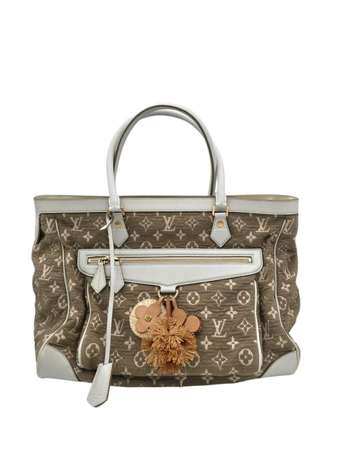 Cabas GM Beige Top Handle Bag in Canvas, Gold hardware