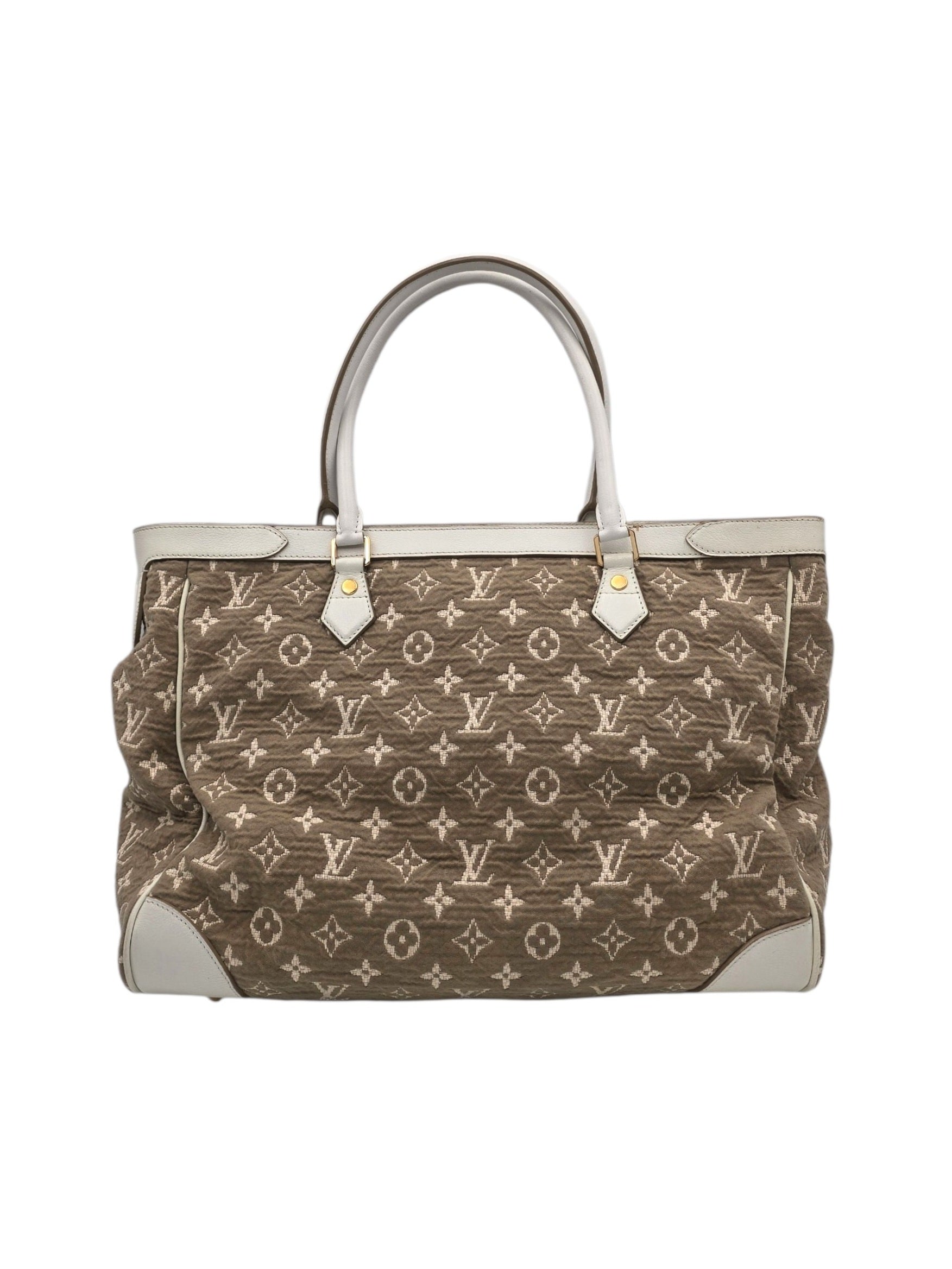 Cabas GM Beige Top Handle Bag in Canvas, Gold hardware