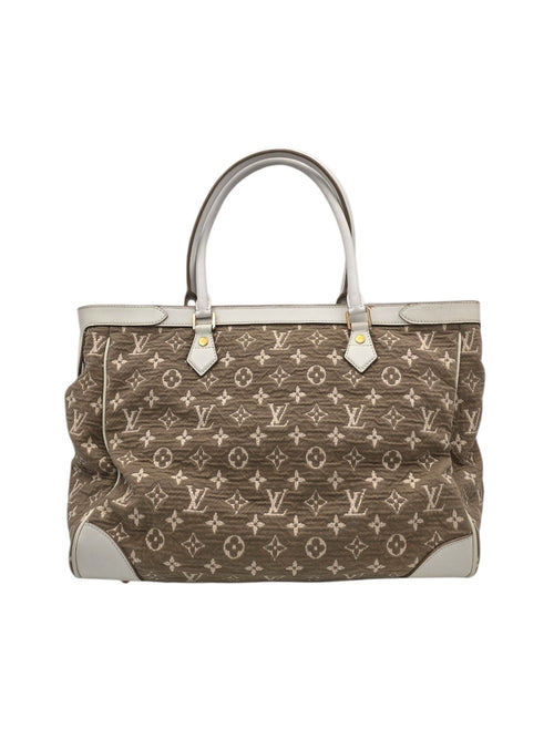 Cabas GM Beige Top Handle Bag in Canvas, Gold hardware