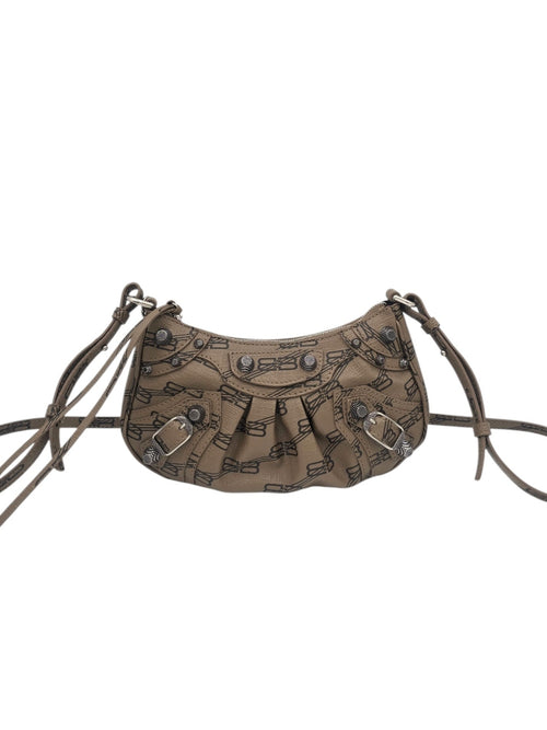 Le Cagole Brown Shoulder Bag in Lambskin